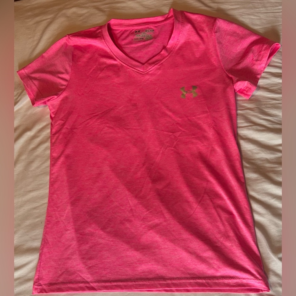 Under Armour Neon Pink V-Neck Tee